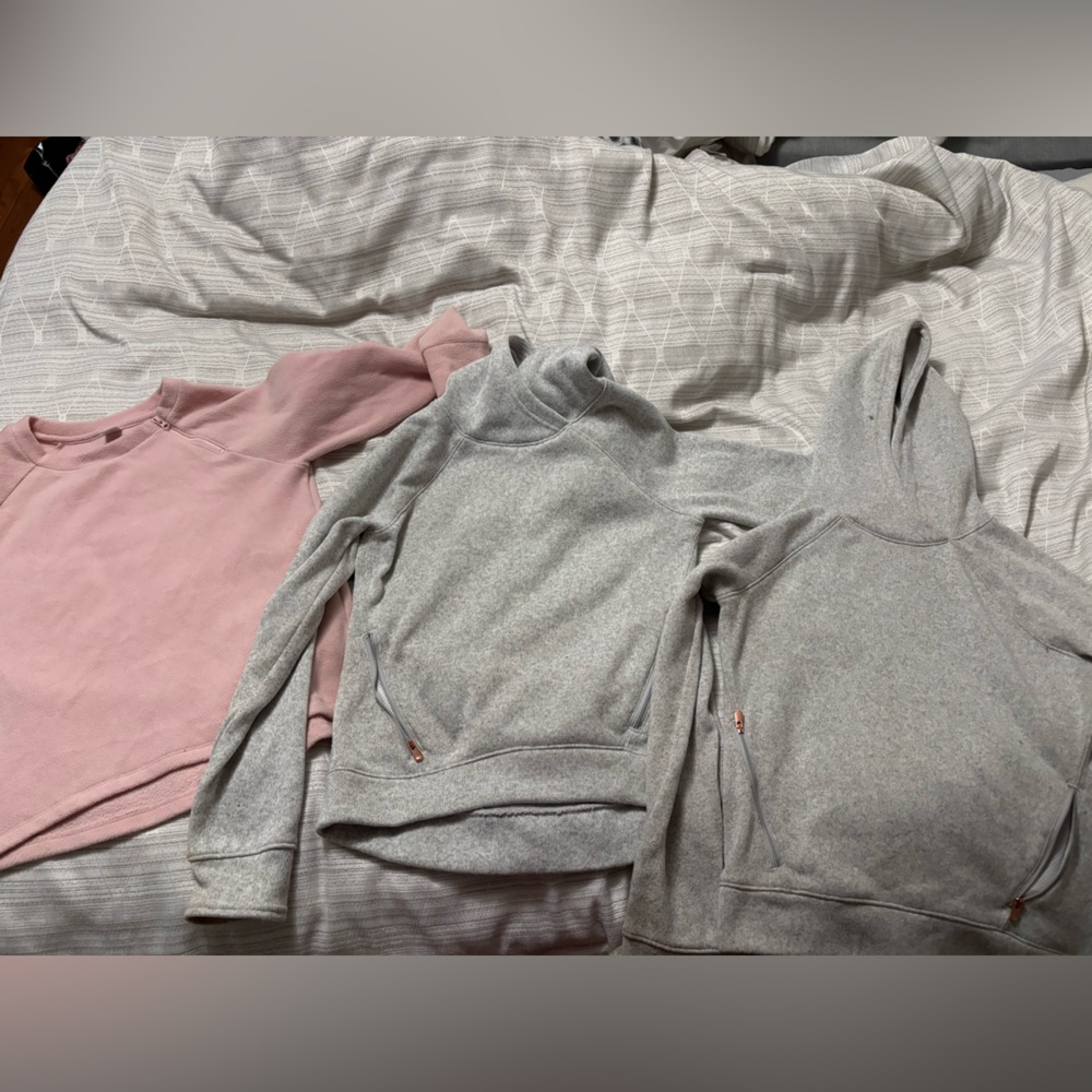 Old Navy Kids Soft Pink and Heather Gray Sweaters